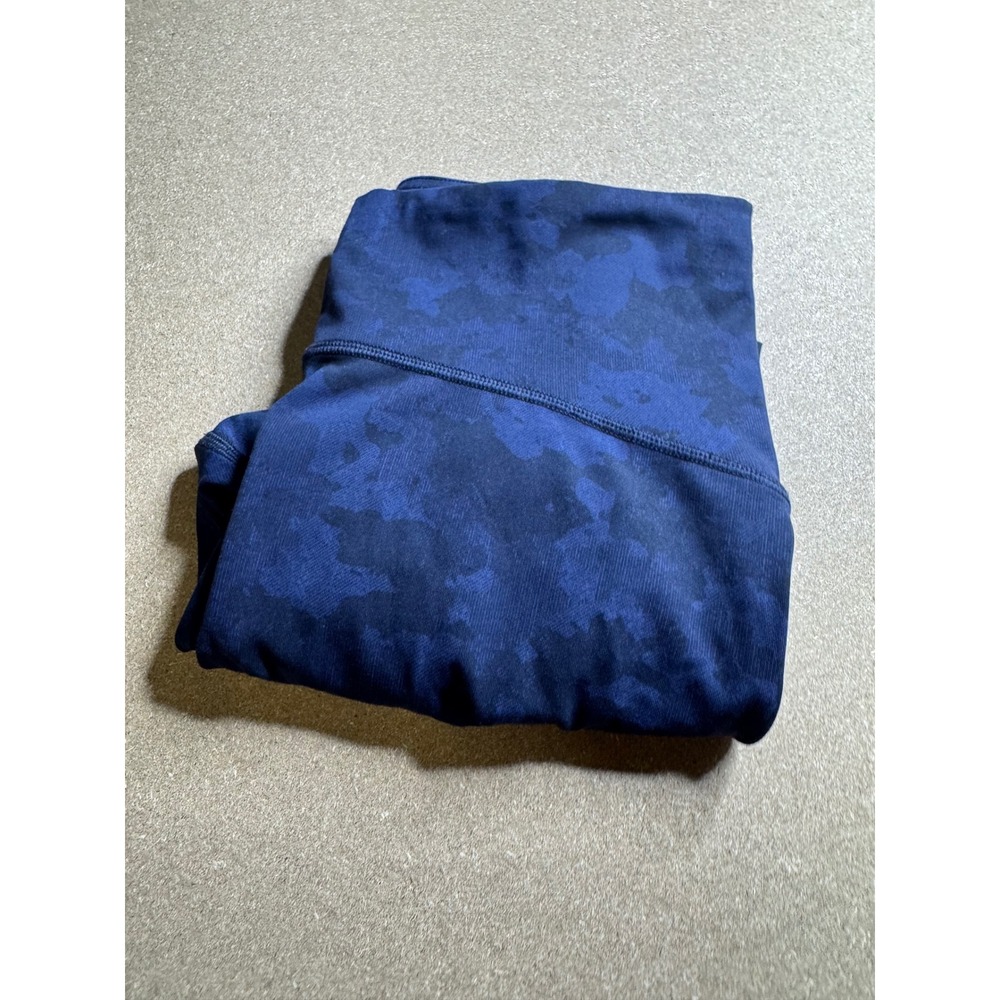Lululemon Train Times Crop 21 Blue Camo Floral Mesh Leggings Size 8‎ W6AK0S
